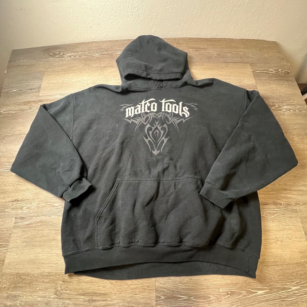 Matco Tools Hoodie Mens 2XL Black Tribal Graphic Gothic Logo Pullover Sweatshirt